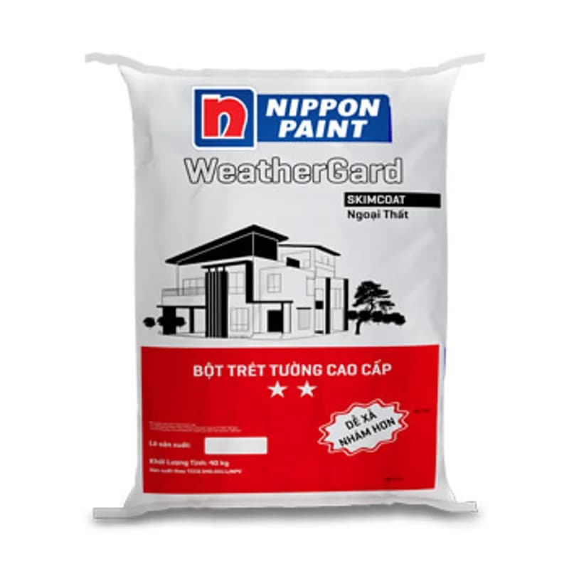 Nippon WeatherGard Skimcoat Bột Trét Ngoại Thất 40KG